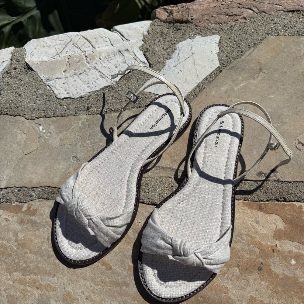 Reformation Cream Sandals